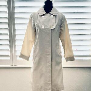 Seven7 Cream Trench Coat with Buttoned Yoke